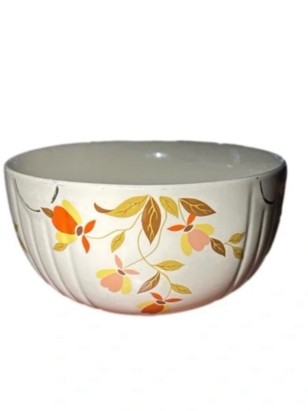 Vintage Halls Superir Autumn Leaf Jewel Glass Bowl